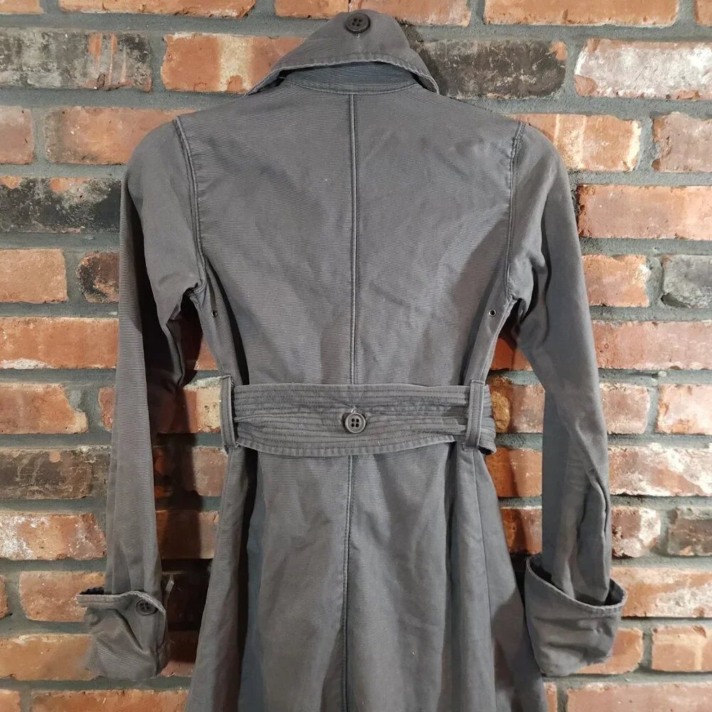 Mike & Chris Double-breasted Belted Canvas Trench Coat Minimalist Women's XS